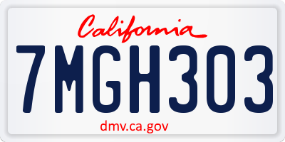 CA license plate 7MGH303