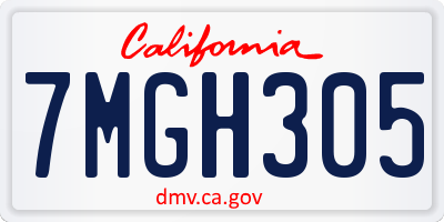 CA license plate 7MGH305