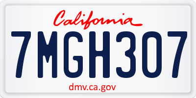 CA license plate 7MGH307