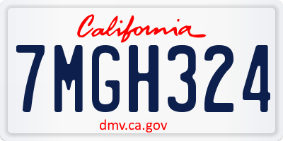 CA license plate 7MGH324