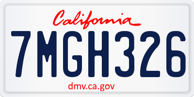 CA license plate 7MGH326