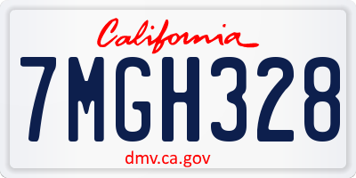CA license plate 7MGH328