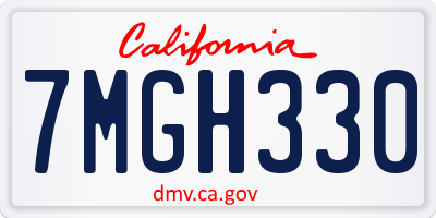 CA license plate 7MGH330