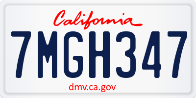 CA license plate 7MGH347