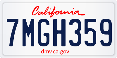 CA license plate 7MGH359