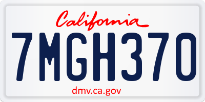 CA license plate 7MGH370