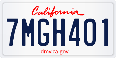 CA license plate 7MGH401