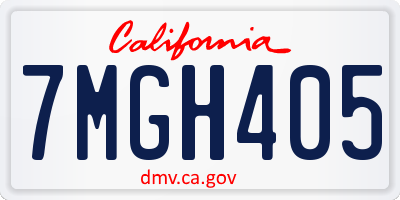CA license plate 7MGH405