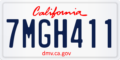 CA license plate 7MGH411