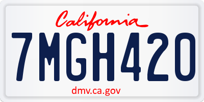 CA license plate 7MGH420