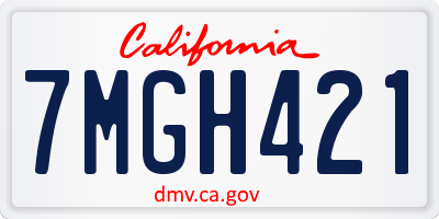 CA license plate 7MGH421