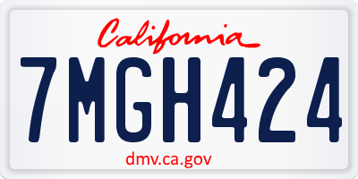 CA license plate 7MGH424