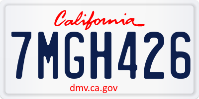 CA license plate 7MGH426