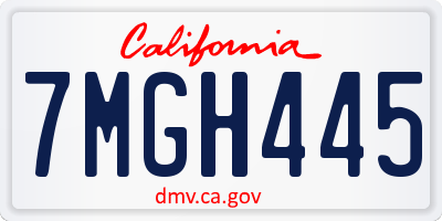 CA license plate 7MGH445
