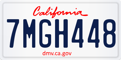 CA license plate 7MGH448