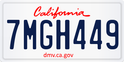 CA license plate 7MGH449