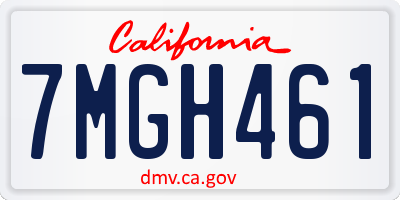 CA license plate 7MGH461