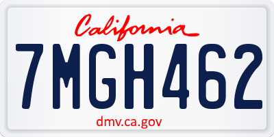 CA license plate 7MGH462