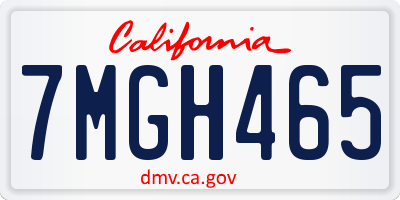 CA license plate 7MGH465