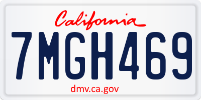 CA license plate 7MGH469
