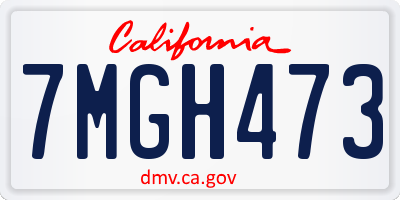 CA license plate 7MGH473