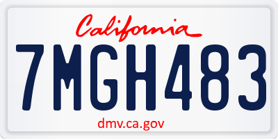 CA license plate 7MGH483