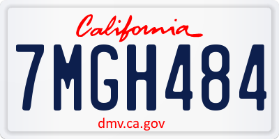 CA license plate 7MGH484
