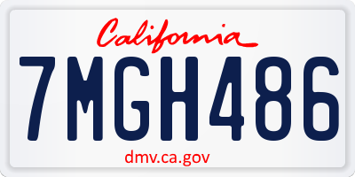 CA license plate 7MGH486
