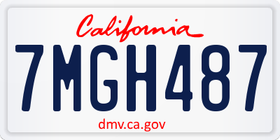 CA license plate 7MGH487