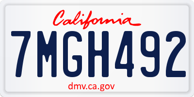 CA license plate 7MGH492