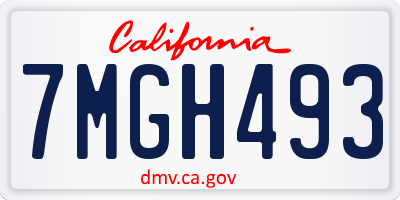 CA license plate 7MGH493