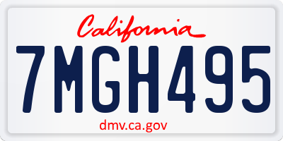 CA license plate 7MGH495