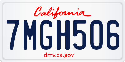 CA license plate 7MGH506