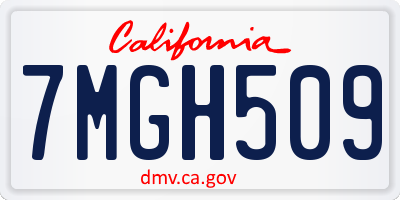 CA license plate 7MGH509