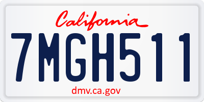 CA license plate 7MGH511