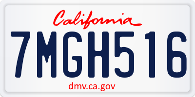 CA license plate 7MGH516
