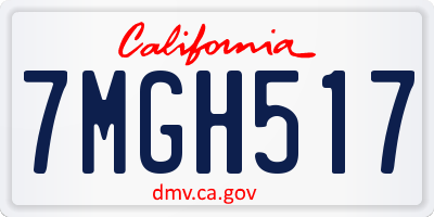 CA license plate 7MGH517