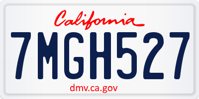 CA license plate 7MGH527