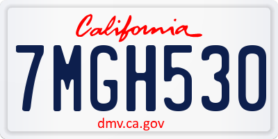 CA license plate 7MGH530