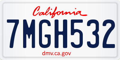 CA license plate 7MGH532