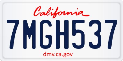 CA license plate 7MGH537