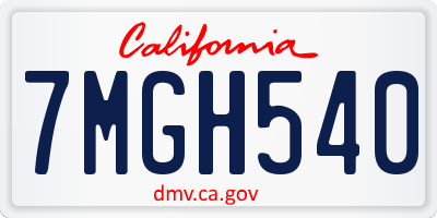 CA license plate 7MGH540