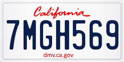 CA license plate 7MGH569