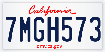 CA license plate 7MGH573