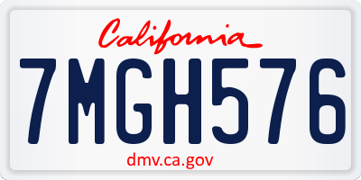 CA license plate 7MGH576