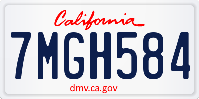 CA license plate 7MGH584