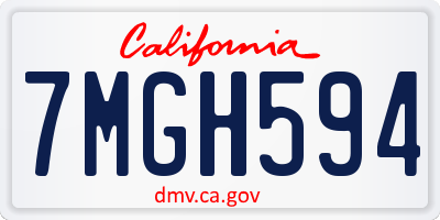 CA license plate 7MGH594