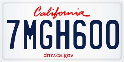 CA license plate 7MGH600