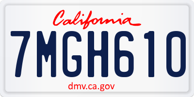 CA license plate 7MGH610
