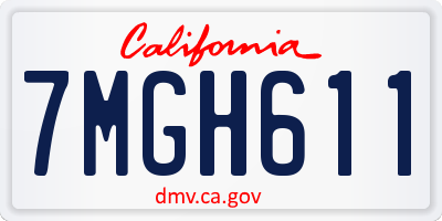 CA license plate 7MGH611